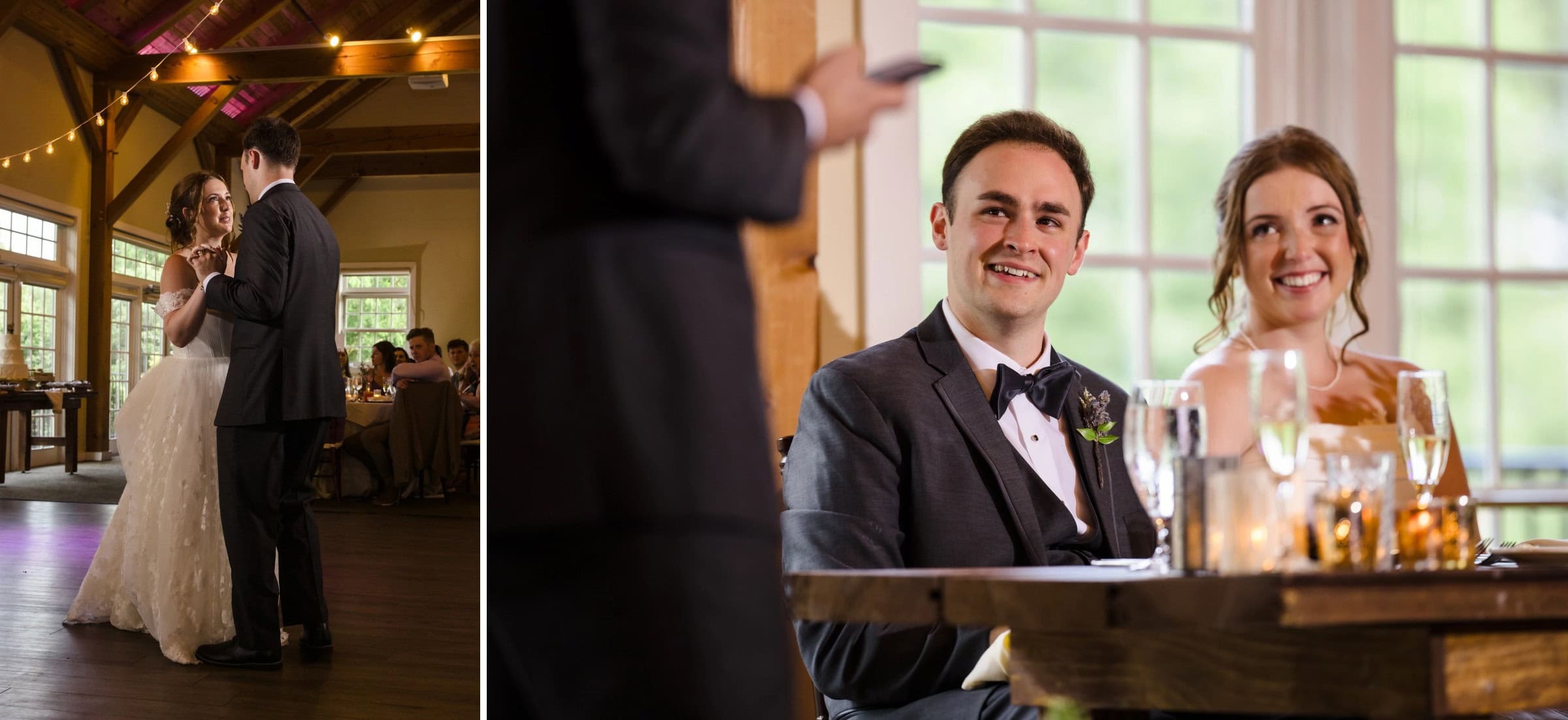 Bride and groom share their first dance together at the reception. — Wedding at Glasbern Inn, Fogelsville, PA