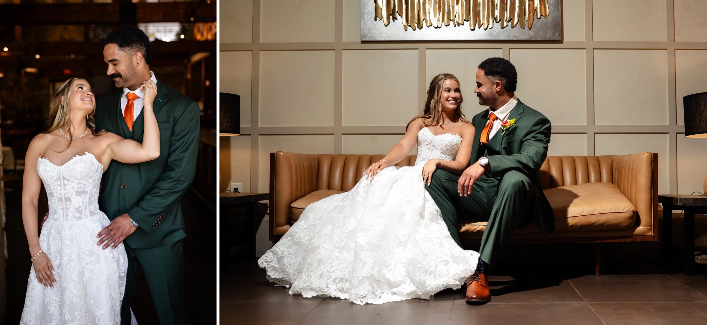 Bride and groom embrace and gaze at each other during an evening portrait session. &mdash; Wedding at Landmark Tavern at Stonehouse, Warren, NJ